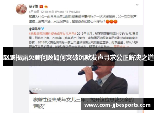 赵鹏揭露欠薪问题如何突破沉默发声寻求公正解决之道